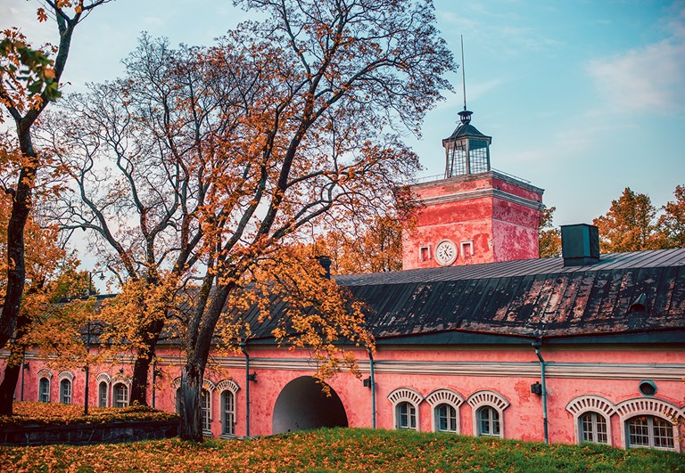 The Jetty Barracks of Suomenlinna Sea Fortress in autumn