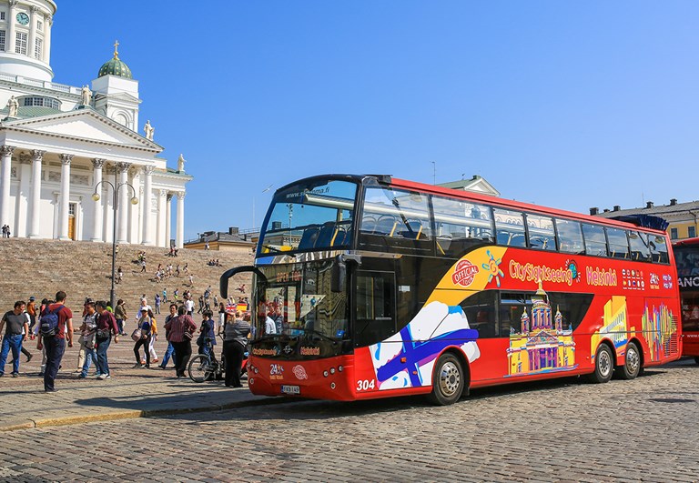City Sightseeing Helsinki Hop On Hop Off bus tour from the Senate Square