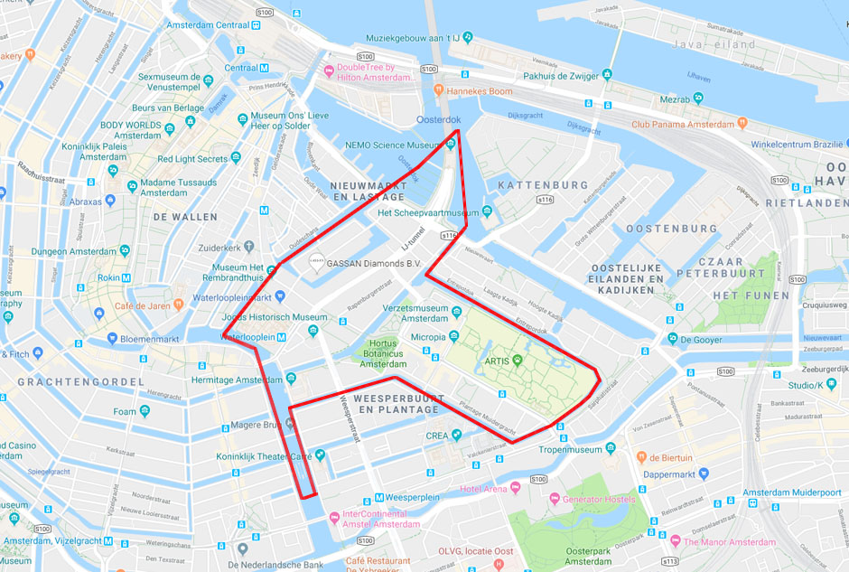 amsterdam light tour route