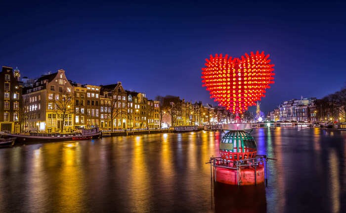 Amsterdam Light Art in 2015 on the Amstel