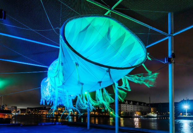 Art installation 'The Weather Report' at Copenhagen Light Festival. Photo: Christoffer Askman.