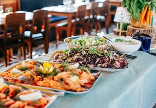 Buffet an Bord der M/S Göteborg während der Schärenkreuzfahrt mit Troubadour.