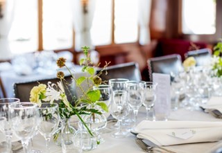 Set table on board M/S Waxholm III