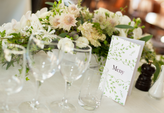 Decorations for wedding onboard M/S Waxholm III