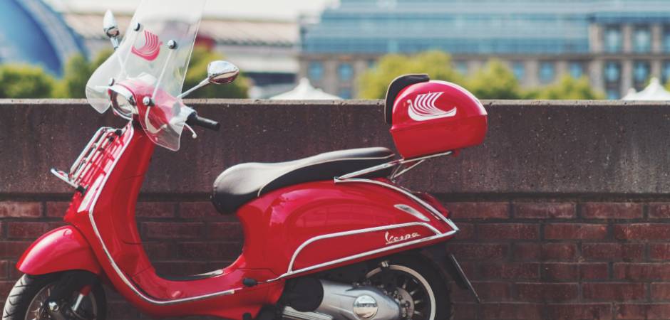 A red moped