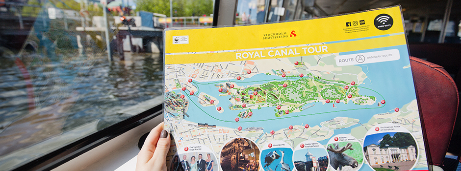 Map in a hand - The Royal Canal Tour boat sightseeing