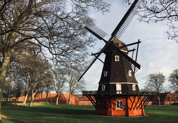 Kastelsmøllen, a historic mill located on the grounds of the Citadel in Copenhagen.