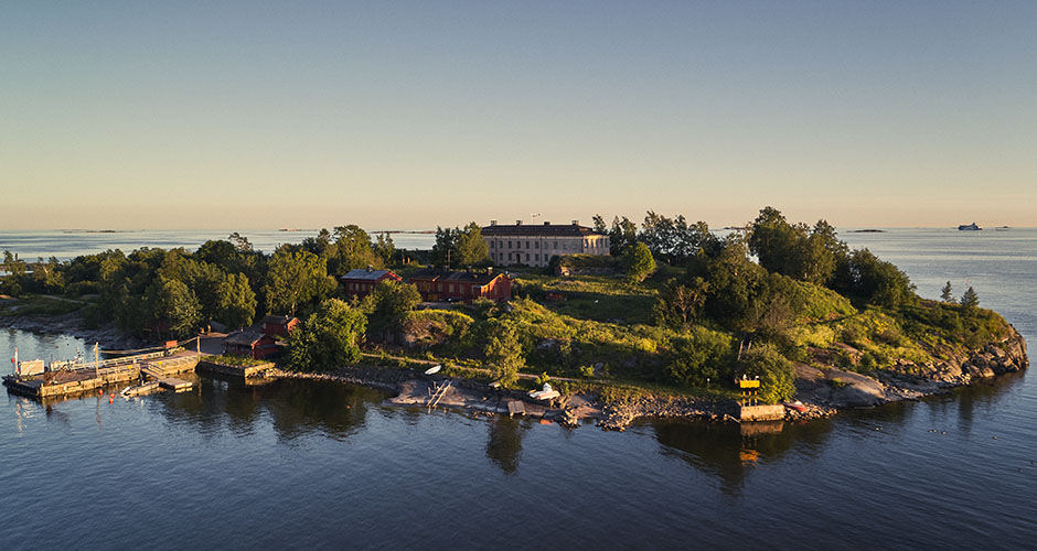 Aerial view of the island Harakka in Helsinki