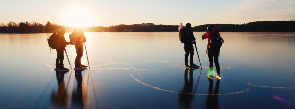 Long distance ice skating in Stockholm