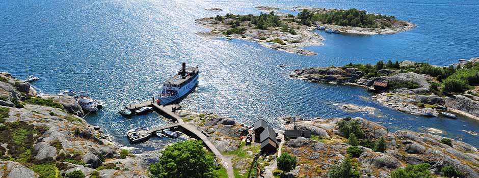 Photo from above - M/S Waxholm III at Bullerö