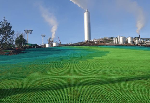 Green ski slope and energy plant at CopenHill in Copenhagen.