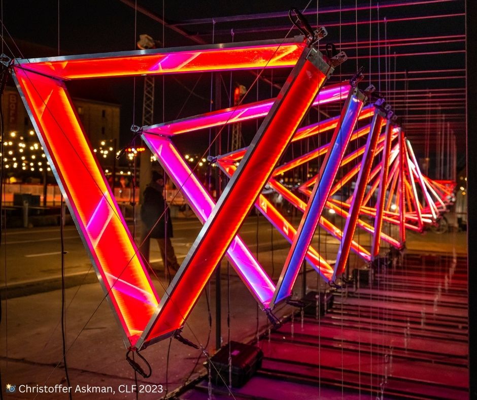 The light installation Echo displayed at Copenhagen Light Festival 2023.