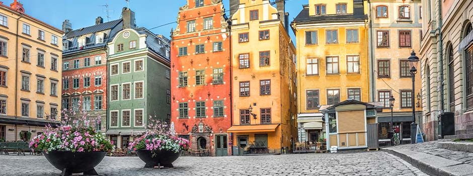 Colorful houses in the Old Town of Stockholm
