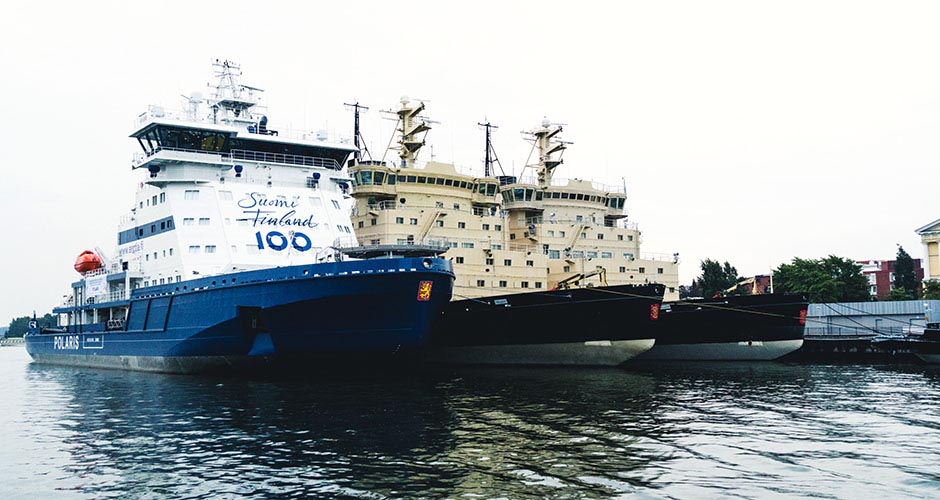 The fleet of icebreakers in Helsinki